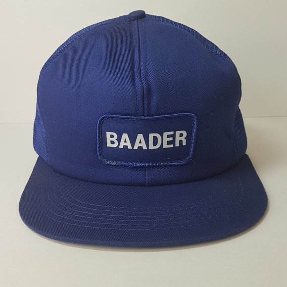 Vintage 80s BAADER Hat Snapback Trucker Hat Classic Cap Blue - Picture 15 of 15